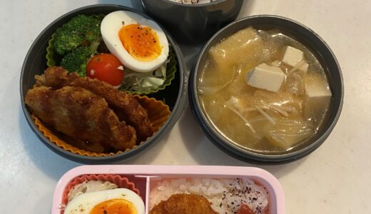 ヒレカツお弁当♪今日は一汁二菜