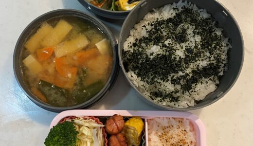 今日も気楽な一汁三菜弁当♪